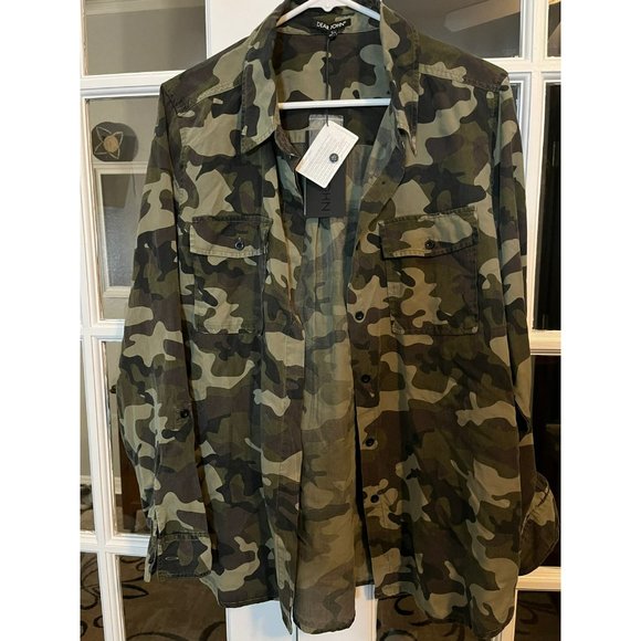 Anthropologie Tops - Dear John Anthropologie Camo Shirt Jacket Womens Size L American Classic